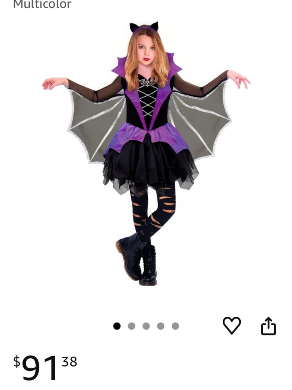 Girls 6-8x  bat / batgirl costume for Halloween